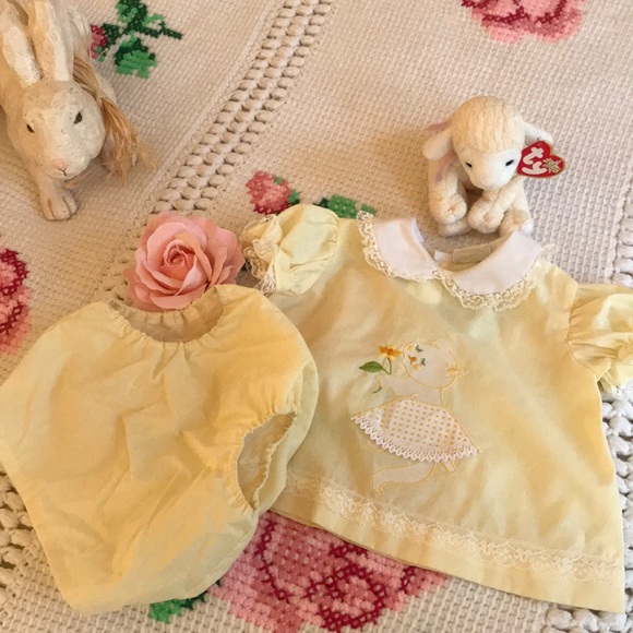 ❌SOLD Vintage 70’s Nannette Dress Yellow Cat Lace - Picture 6 of 8